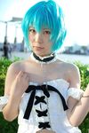  ayanami_rei blue_hair cosplay frills kabi lace leash neon_genesis_evangelion photo red_eyes ruffles 