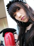  arm_laces collar cosplay gloves highres maid maid_apron maid_uniform morte photo suzuyuki_kaho vispo_original 