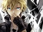  aqua_eyes bad_id bad_pixiv_id blonde_hair fingerless_gloves gloves kagamine_len male_focus matsunaka_hiro solo vocaloid 