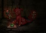  bone bowl cutie_mark demon doll dr_pickelle equine female fire friendship_is_magic gem hooves horn horse lucy magic mammal my_little_pony plain_background pony red_eyes tail teeth unicorn voodoo 