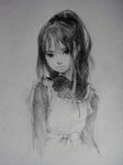  bad_id bad_pixiv_id face garnet_crow graphite_(medium) liyin_(neptune) monochrome nakamura_yuri ponytail portrait realistic solo traditional_media upper_body 