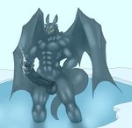  anthro balls biceps cum cumshot dragon how_to_train_your_dragon hyper hyper_penis looking_at_viewer male muscles night_fury nightfury nude orgasm pecs penis pool reptile scalie solo tail toothless vein veins water wings 