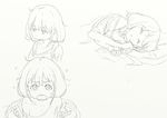 futaba_anzu idolmaster idolmaster_cinderella_girls lineart monochrome nagisa_kurousagi sketch sleeping 