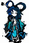  bad_id bad_pixiv_id blue_hair f7(eiki) hair_ornament hair_rings hairpin highres kaku_seiga solo squinting touhou 