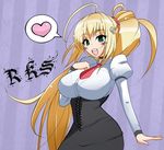  artist_request blonde_hair breasts cross green_eyes heart large_breasts open_mouth rosenkreuzstilette spiritia_rosenberg 