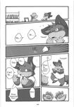  chibineco chub chubby comic english_text gay greyscale haru haruneko male monochrome paws shinobu text translated unknown_species 