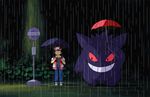  animated animated_gif artist_request boy gengar parody pokemon pokemon_(game) pokemon_red_and_green pokemon_rgby rain rape_face red_(pokemon) source_request standing style_parody tonari_no_totoro umbrella you_gonna_get_raped 