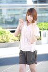  ari_(model) blouse cosplay highres photo shorts 
