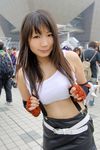  asian belt chocoball cosplay final_fantasy final_fantasy_vii fingerless_gloves gloves miniskirt photo skirt suspenders tank_top tifa_lockhart 