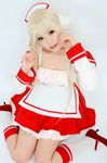  blonde_hair chii chobits cosplay footwear kipi-san maid maid_apron maid_uniform persocom photo socks 