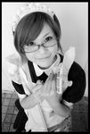  cosplay glasses maid maid_apron maid_uniform photo rumi_(model) 