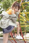 amano_ai_(model) highres photo plaid pure_idol shorts tank_top 