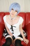  ayanami_rei blue_hair cosplay frills highres lace leash neon_genesis_evangelion photo red_eyes ruffles saya saya_(cosplayer) thigh-highs thighhighs zettai_ryouiki 