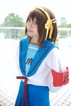  armband cosplay hair_ribbon hair_ribbons highres hoshiko photo ribbon sailor sailor_uniform school_uniform serafuku suzumiya_haruhi suzumiya_haruhi_no_yuuutsu 