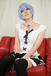  ayanami_rei blue_hair cosplay frills highres lace leash neon_genesis_evangelion photo red_eyes ruffles saya saya_(cosplayer) thigh-highs thighhighs zettai_ryouiki 