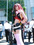  bikini_top chopsticks cosplay gloves gun photo red_hair redhead rifle sena_(model) shorts tengen_toppa_gurren-lagann tengen_toppa_gurren_lagann thigh-highs thighhighs weapon yoko_littner yoko_ritona 