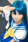  ahoge blue_hair cosplay izumi_konata lucky_star photo sailor sailor_uniform school_uniform serafuku yayoi 