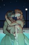  balls gay kissing male mammal muscles mustelid night nude otter penis pool tail tsaiwolf water 