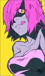  flcl grey_skin haruko_haruhara lowres pink_hair saitou_yahu tung yellow_eyes 