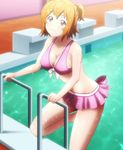  bikini female girl highres kushiya_inaho maken-ki maken-ki! orange_hair red_eyes screencap smile solo swimsuit water 