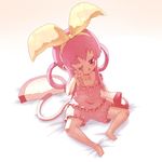  bad_id bad_pixiv_id barefoot bloomers blue_eyes camisole long_hair one_eye_closed pajamas pink_hair ribbon sherlock_shellingford sleepy solo strap_slip tail tantei_opera_milky_holmes twintails underwear 