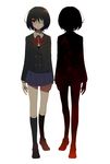  another bad_id bad_pixiv_id banned_artist black_hair black_legwear blazer bob_cut bow bowtie clone copyright_name expressionless eyepatch full_body harano jacket kneehighs loafers looking_at_viewer misaki_mei red_eyes school_uniform shadow shoes short_hair simple_background skirt solo standing white_background 