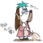  bamboo_broom broom chamupei cosplay dress droopy kasodani_kyouko kasodani_kyouko_(cosplay) no_humans sketch solo touhou 