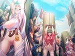  6+girls 9girls alicia_arctours bdsm black_hair blonde_hair bondage bottomless bound breasts celestine_lucullus censored character_request claudia_levantine cloe_(kuroinu) cloud dark_skin elf everyone flat_chest game_cg group hikage_eiji huge_breasts kaguya_(kuroinu) kuroinu_kedakaki_seijo_wa_hakudaku_ni_somaru kuroinu_~kedakaki_seijo_wa_hakudaku_ni_somaru~ large_breasts liquid_(artist) liquid_(company) long_hair maia_(kuroinu) mosaic_censoring multiple_girls nexton no_bra orange_hair origa_discordia outdoors pointy_ears ponytail prim_fiorire pussy red_hair ruu_ruu short_hair sky stocks vaginal 