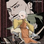  bald chibi chinese_clothes facial_hair fighting_stance lau_chan lei-fei lowres multiple_boys mustache shaolin_monk virtua_fighter wide_sleeves 