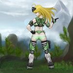  1girl blonde_hair halo:_reach halo_(game) halo_reach hoshii_miki idolmaster isotettu no_pants panties pixiv_thumbnail resized spartan spartan_(halo) underwear 