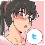  1girl bust face female original ryou signature solo speech_bubble twitter upper_body 