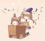  brown_hair cart earmuffs hat japanese_clothes kariginu mochinabe mononobe_no_futo multiple_girls pushcart tate_eboshi touhou toyosatomimi_no_miko walking |_| 