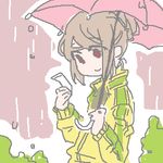  1girl female lowres oekaki rain umbrella yokoshima_(tirimoti) 