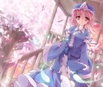  bad_id bad_pixiv_id bug butterfly cherry_blossoms hat hitodama insect itsutsuki japanese_clothes obi pink_eyes pink_hair saigyouji_yuyuko sash short_hair solo tears touhou triangular_headpiece 