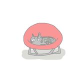  animal cat chair lowres no_humans oekaki plain_background simple_background solo white_background yokoshima_(tirimoti) 