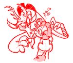  &hearts; antlers blush clinging cute discord_(mlp) draconequus equine female feral friendship_is_magic hair horn horse kissing male mammal mickeymonster monochrome my_little_pony pinkie_pie_(mlp) plain_background pony red_and_white tail white_background 