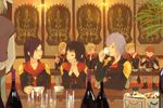  5boys alcohol bad_id bad_pixiv_id black_hair character_request cup drinking eight_(fft-0) final_fantasy final_fantasy_type-0 glass glasses hair_ornament hairclip hands_together index_finger_raised jack_(fft-0) military military_uniform multiple_boys multiple_girls nine_(fft-0) queen_(fft-0) seven_(fft-0) teacup trey_(fft-0) ugonba uniform wine 