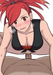  asuna_(pokemon) looking_at_viewer pokemon pokemon_(game) pokemon_oras pov red_eyes red_hair 