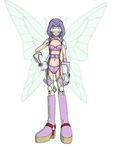  boots breasts digimon fairymon gloves lowres platform_footwear platform_shoes purple_hair wings 