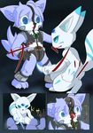  android blue_eyes canine fox japanese_text kemono long_tail machine mammal mechanical robot text yzen 