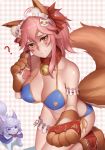  animal_ears bikini dydydyok fate/grand_order swimsuits tail tamamo_cat 