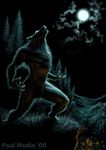  canine cloud clouds full_moon howl male mammal moon night nude paul_mudie pine_tree pines solo were werewolf 