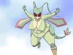  big_breasts breasts cleavage clothed clothing female flygon kawaiidebu nintendo obese overweight pok&#233;mon pok&eacute;mon solo video_games 