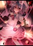  ascot bad_id bad_pixiv_id bat_wings brooch energy_ball fingernails hat highres jewelry letterboxed miyaoi nail_polish open_mouth red_eyes remilia_scarlet sharp_fingernails short_hair skirt skirt_set solo touhou wings wrist_cuffs 