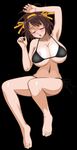  bikini black_background breasts haruhi haruhi_suzumiya nipple nipples ribbon suzumiya suzumiya_haruhi suzumiya_haruhi_no_yuuutsu swimsuit yellow_ribbon 