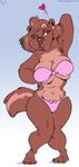  &hearts; animal_ears anthro big_breasts big_butt bra breasts butt ear_piercing earring female inviting looking_at_viewer looking_back nipples piercing pose slb socks solo tail underwear vielfrey_wolve wide_hips 