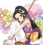  armpits barefoot black_hair blush breasts broom character_name detached_sleeves elysia_de_lute_ima feet floral_background full_body hair_ornament japanese_clothes kami_nomi_zo_shiru_sekai kimono long_hair looking_at_viewer medium_breasts obi panties pantyshot pantyshot_(sitting) ponytail purple_eyes sash shawl shoes_removed short_kimono short_yukata sideboob sitting skull_hair_ornament sleeveless sleeveless_kimono smile solo soto_miyako thighhighs toeless_legwear toes underwear white_background white_legwear white_panties yukata 