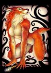  breasts canine fangs female fox fur kneeling mammal nude orange orange_fur pussy solo wand were werefox werewolf wolf 