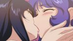  2girls animated animated_gif black_hair blue_hair blush eyes_closed french_kiss iyashite_agerun_saiyuki iyashite_agerun_saiyuuki kiss long_hair lowres moriyama_izumi multiple_girls open_mouth saliva saliva_trail tongue yuri 