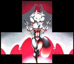  arty_crop ashtoreth big_breasts breasts canine dagger demon female fox fur huge_breasts mammal multi_limb multiple_arms no_pupils nude pussy red solo succubus tattoo thigh_gap weapon white_fur wide_hips wings 